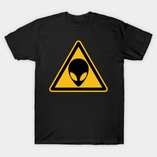 OldSalt Alien Caution Road Sign T-Shirt